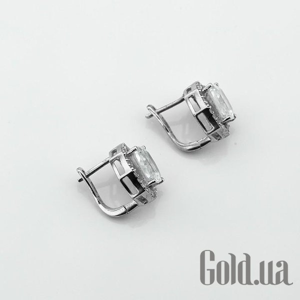 Серебряные серьги с куб. циркониями DIA3202987 – изображение 2