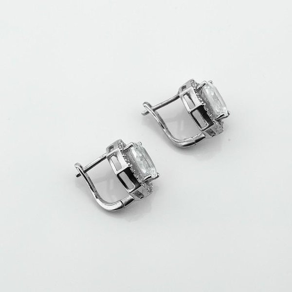 Серебряные серьги с куб. циркониями DIA3202987 – изображение 2