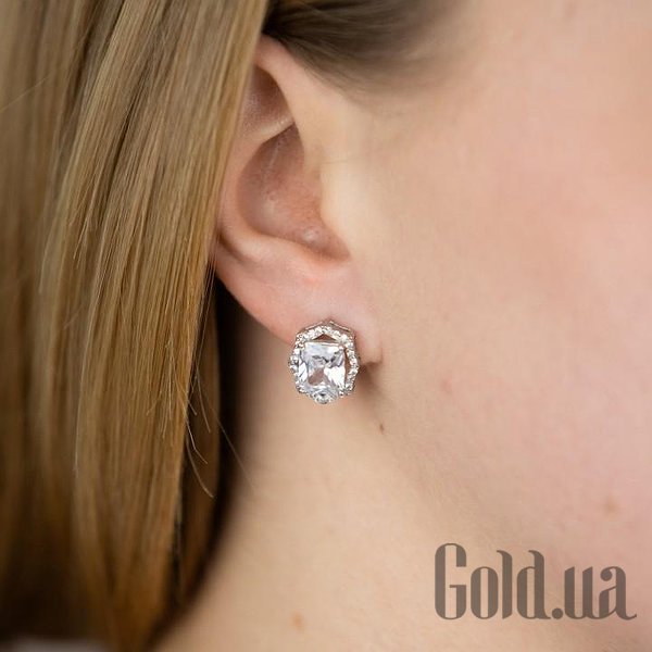 Серебряные серьги с куб. циркониями DIA3202987 – изображение 3