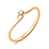 Золотое кольцо с бриллиантом, 1512581