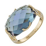 Женское золотое кольцо с синт. топазом, 1531525