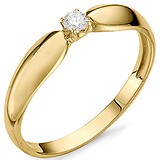 Золотое кольцо с бриллиантом, 1556101