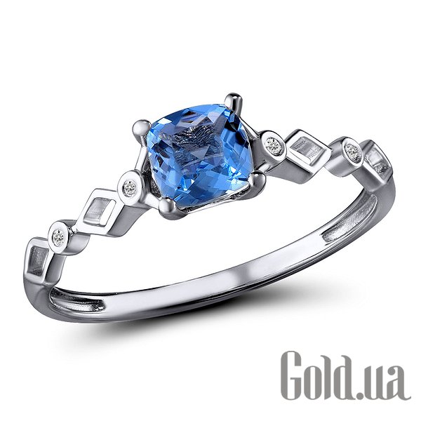 

Кольцо Lurie Jewelry, Женское золотое кольцо с бриллиантами и топазом, 17