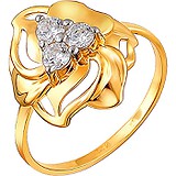 Женское золотое кольцо с куб. циркониями, 1615237