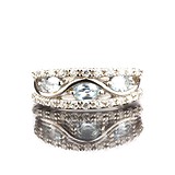 Женское серебряное кольцо с куб. циркониями и топазами, 1647237