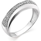 Серебряное обручальное кольцо с куб. циркониями, 1651845