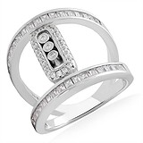 Женское серебряное кольцо с куб. циркониями, 1665413