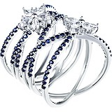Женское серебряное кольцо с куб. циркониями, 1670277