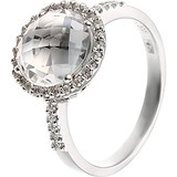 Золотое кольцо с бриллиантами и кварцем, 1676677