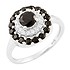 Женское серебряное кольцо с сапфирами и куб. циркониями - фото 1