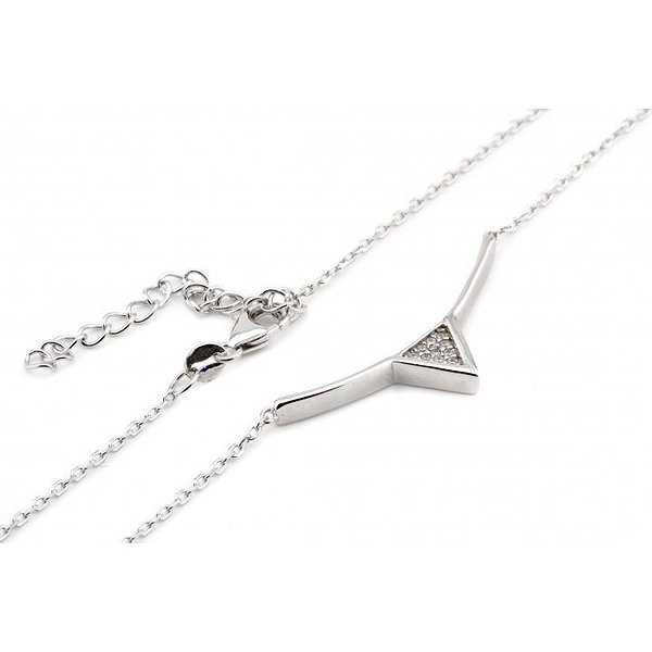 Срібне кольє з куб. цирконіями