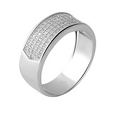 Серебряное обручальное кольцо с куб. циркониями (2049562), фото