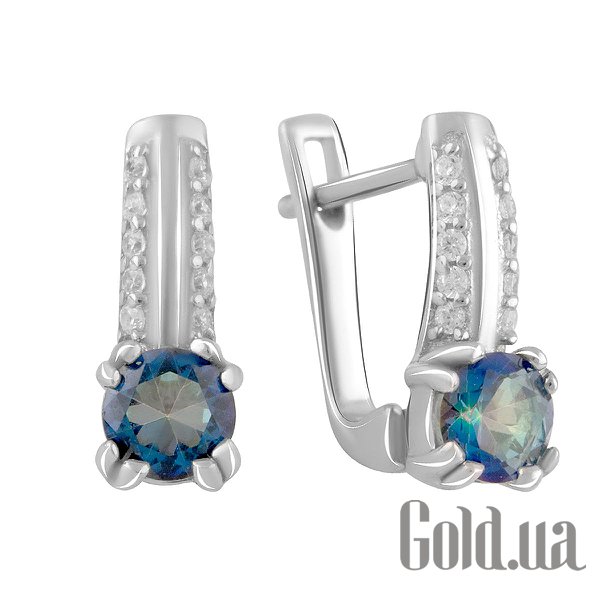 

Серьги Fresh Jewelry, Серебряные серьги с куб. циркониями и топазами