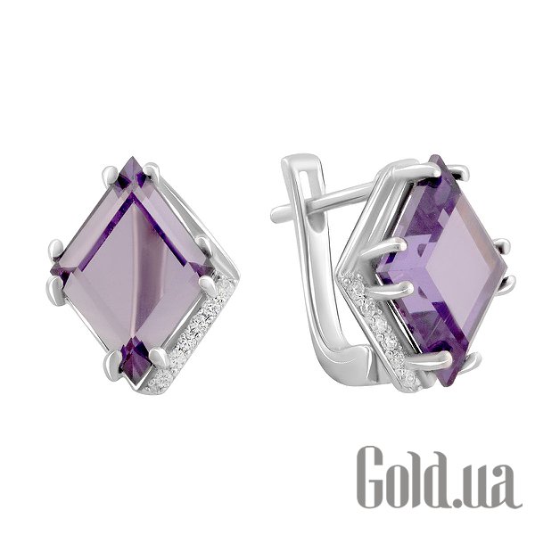 

Серьги Fresh Jewelry, Серебряные серьги с куб. циркониями и александритами