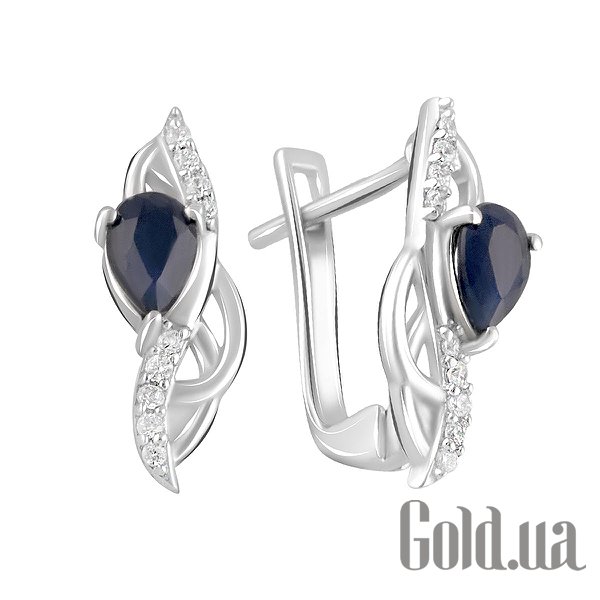 

Серьги Fresh Jewelry, Серебряные серьги с куб. циркониями и сапфирами