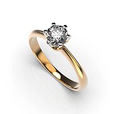 Золотое кольцо с бриллиантом, 1768325