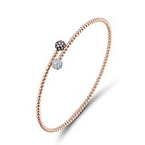 Купить Жіночий золотий браслет з діамантами на пружинній волосіні з титану (G319248DIA14KRWB) по цене 36087 грн., в каталоге Gold.ua