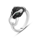 Женское серебряное кольцо с куб. циркониями (2143437), фото
