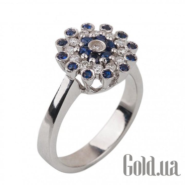 

Кольцо Украина, Женское золотое кольцо с бриллиантами и сапфирами, 17.5