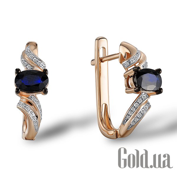 

Серьги Lurie Jewelry, Золотые серьги с бриллиантами и сапфирами