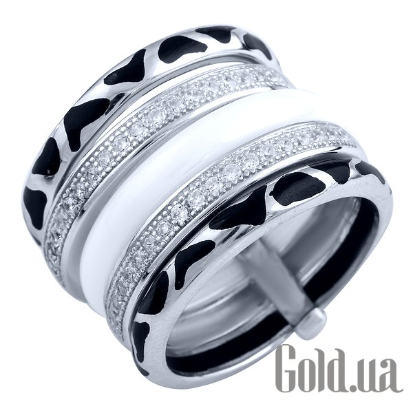 

Женские кольца Fresh Jewelry, Женское серебряное кольцо с керамикой и куб. циркониями, 18.5