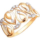 Женское золотое кольцо с куб. циркониями, 1608838