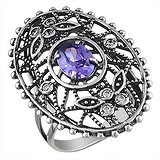 Женское серебряное кольцо с куб. циркониями, 1614470