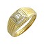 Мужское золотое кольцо с куб. циркониями - фото 1
