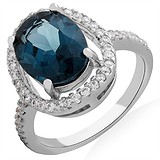 Женское серебряное кольцо с куб. циркониями и топазом, 1665414
