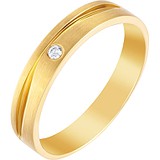 Золотое обручальное кольцо с бриллиантом, 1673094