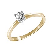 Золотое кольцо с бриллиантом 0.25 карат, 1686406