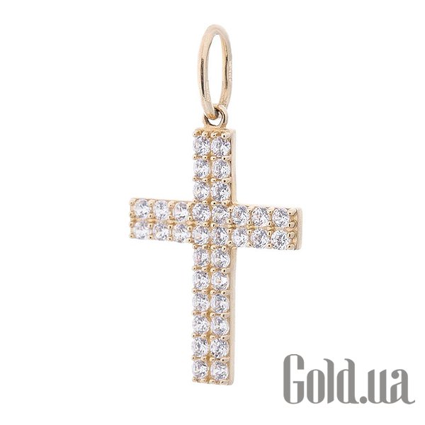 

Кулон-крестик Украина, Золотой кулон с куб. циркониями