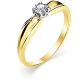 Золотое кольцо с бриллиантом, 1697158