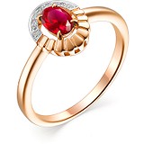 Женское золотое кольцо с рубином и бриллиантами, 1703814