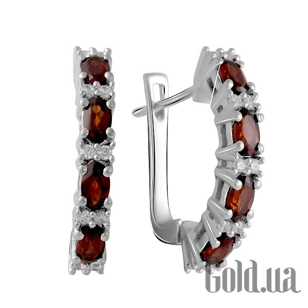 

Серьги Fresh Jewelry, Серебряные серьги с куб. циркониями и гранатами
