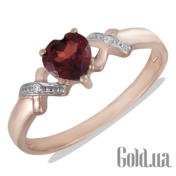 

Кольцо Lurie Jewelry, Золотое кольцо с бриллиантами и гранатом, 17