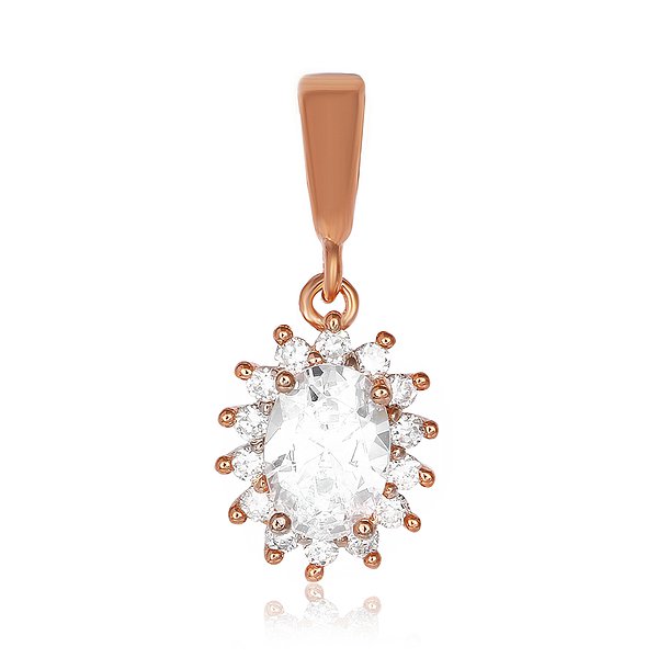 Серебряный кулон  с куб. циркониями в позолоте