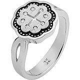 Женское серебряное кольцо с кристаллами Swarovski и эмалью, 1555335