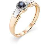 Женское золотое кольцо с бриллиантами и сапфиром, 1606023