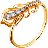 Женское золотое кольцо с куб. циркониями, 1615239
