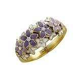 Женское золотое кольцо с бриллиантами и эмалью, 1619079