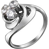 Женское серебряное кольцо с куб. циркониями, 1638535