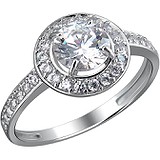 Срібна каблучка з куб. цирконіями і кристалом Swarovski, 1639303