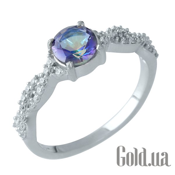 

Женские кольца Fresh Jewelry, Женское серебряное кольцо с топазом и куб. циркониями, 17