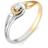 Золотое кольцо с бриллиантом, 1710983