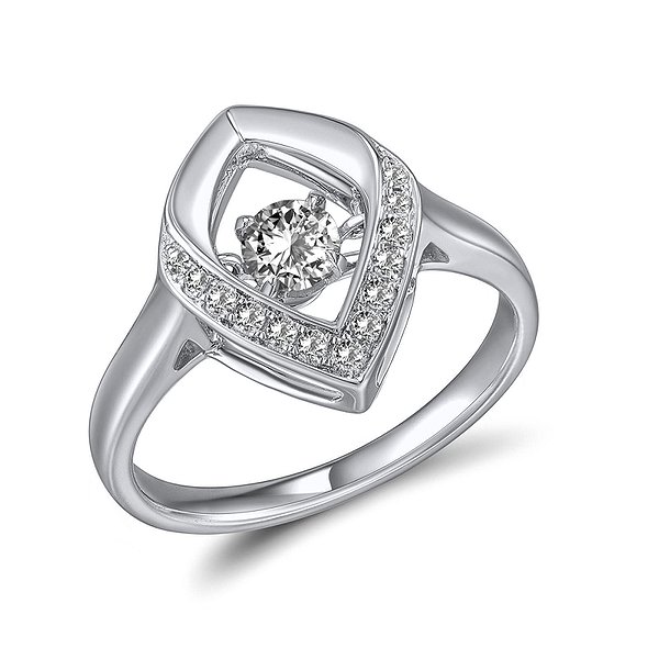 Женское серебряное кольцо с куб.циркониями