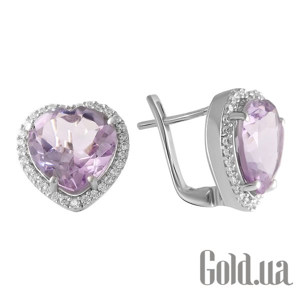 

Серьги Fresh Jewelry, Серебряные серьги с куб. циркониями и аметистами