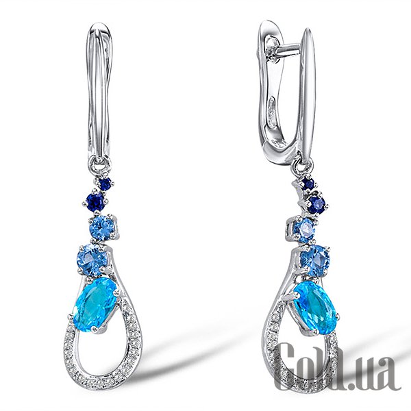 

Серьги с подвесками Lurie Jewelry, Серебряные серьги с куб. циркониями