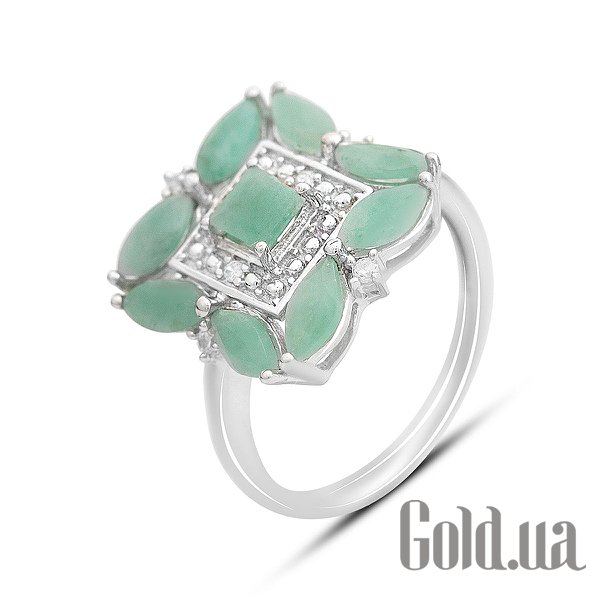 

Женские кольца Fresh Jewelry, Женское серебряное кольцо с куб. циркониями и изумрудами, 18