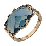 Женское золотое кольцо с синт. топазом, 1531528